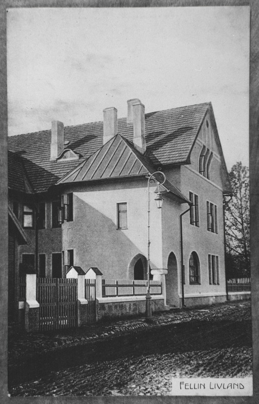 Villa Doll postkaardil „Fellin Livland“ — Viljandi saksakeelse nimega, enne 1918